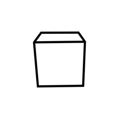 Clean, minimalist graphic of a 3D cube.