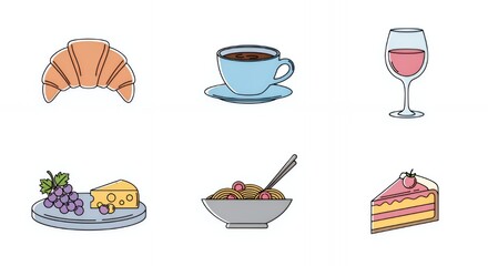 Delicious Food and Drinks Icons