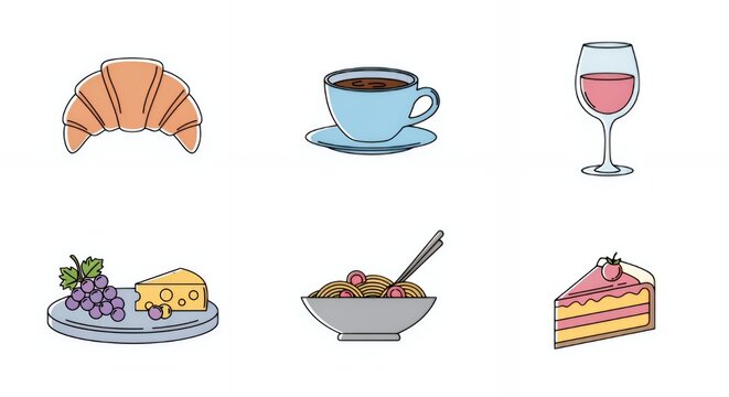 Delicious Food and Drinks Icons