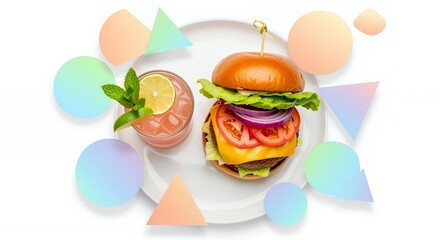 Delicious Burger and Refreshing Drink