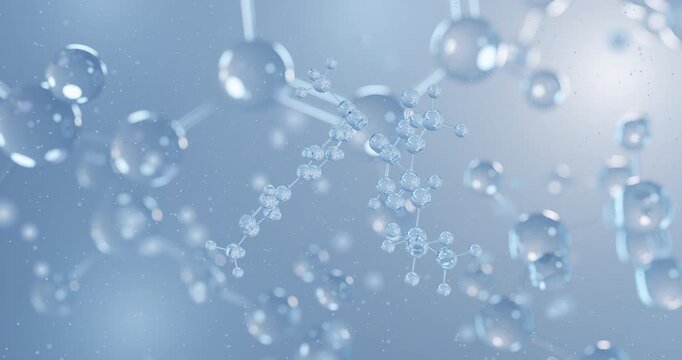 Vimseltinib rotating 3D model of antineoplastic drugs, seamless looped video
