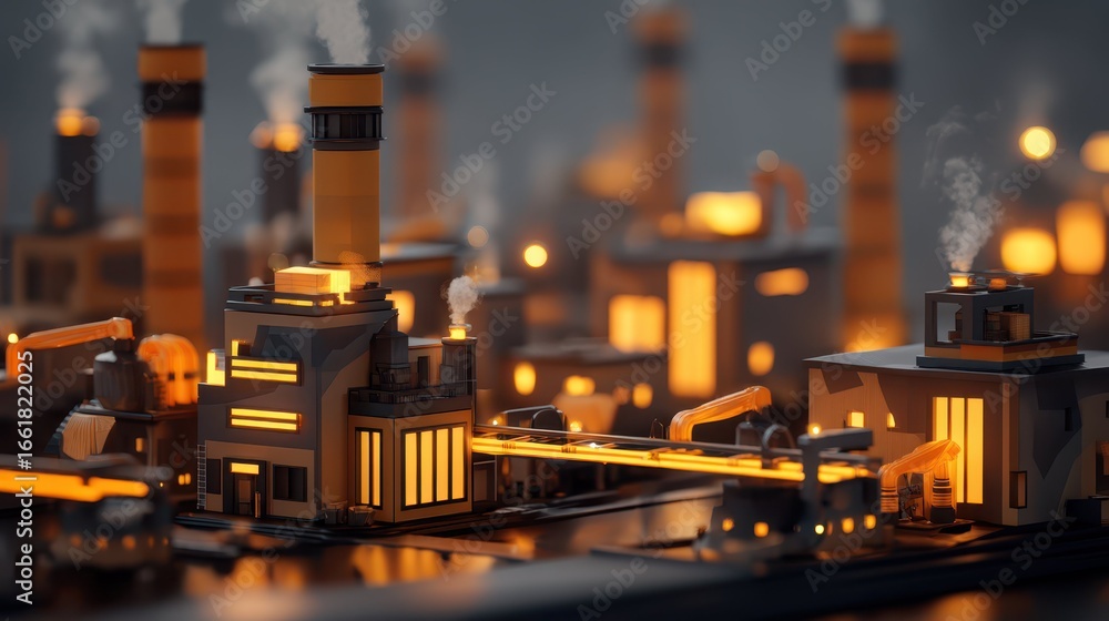 Aufkleber modern automated factory system with advanced technology elements