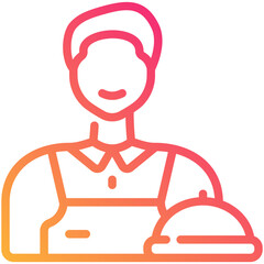 Obraz premium waiter gradient line icon