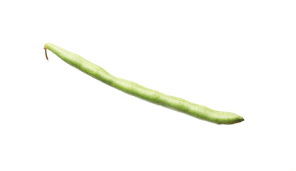One green beans pod isolated on white