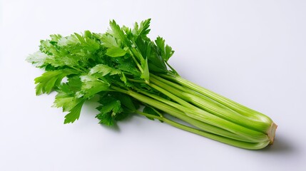 Fresh organic celery vegetable showcasing vibrant green color healthy