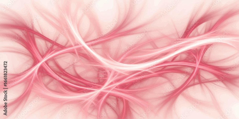 Aufkleber abstract delicate red and pink fractal swirl background with smooth flowing lines and a bright lumin