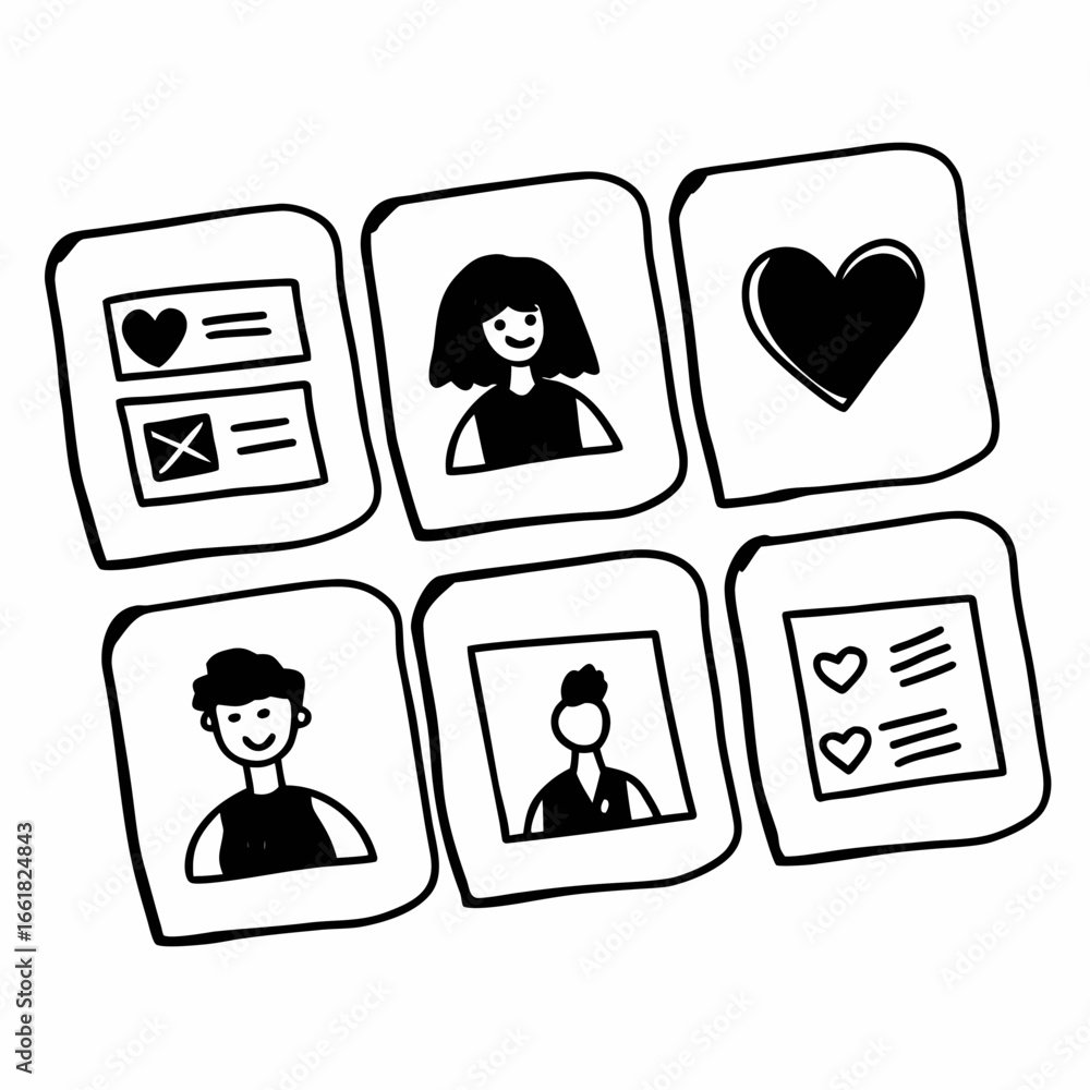Poster social media network user profile icons for presentation or web design
