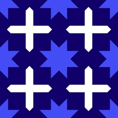 Obraz premium Cobalt Kaleidoscope geometric seamless pattern