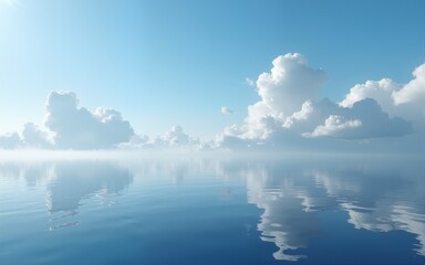 Calm weather on sea or ocean with clouds. High quality