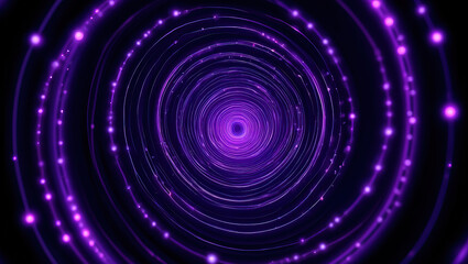 Abstract vortex of swirling lines and particles, glowing neon energy streams forming dynamic futuristic digital motion effect.