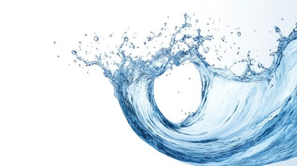 Fototapeta premium A dynamic splash of crystal clear water creates an artistic wave against a bright background. Perfect for conveying freshness, purity, and the beauty of nature in your projects.