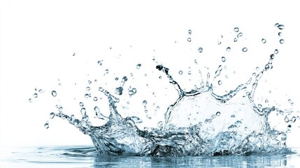 A captivating splash of water captured in high definition, showcasing the beauty and dynamic movement of liquid. Perfect for projects related to nature, cleanliness, and freshness.
