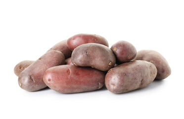 Fresh ripe red potatoes isolated on white