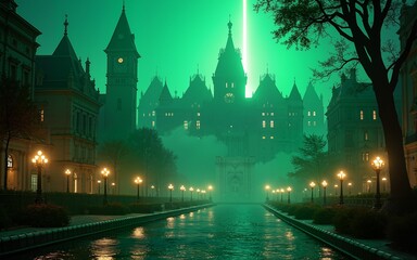 Obraz premium Emerald city shining in the enchanted land of oz. High quality