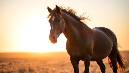Obraz premium horse in the sunset