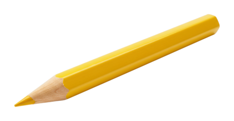 Sketching action with yellow pencil creative workspace artistic environment perspective isolated PNG
