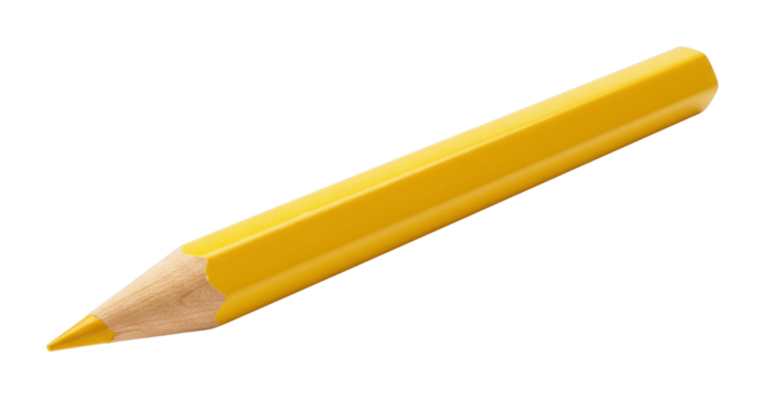 Sketching action with yellow pencil creative workspace artistic environment perspective isolated PNG