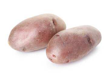 Fresh ripe red potatoes isolated on white