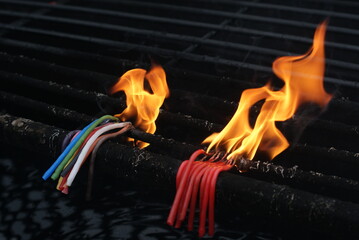 candles with fire