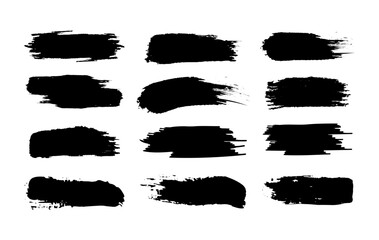 collection of simple black brush strokes