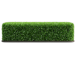 Rectangular artificial hedge planter with dense green foliage, isolated on transparency background, perfect for modern garden decor, privacy screen, or outdoor landscaping accent