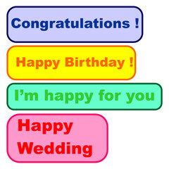 illustration of a series of speech bubbles stickers