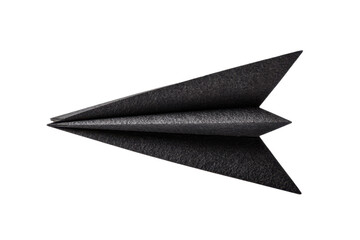 Black paper arrow isolated on white