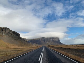 road to the mountains in iceland