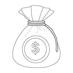 Many Bag line art vector design. Many Bag outline illustration design.