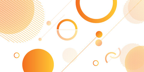 Obraz premium Geometric abstract background,banner frame, orange and yellow gradations, memphis background,shape line, memphis,vector illlustration.