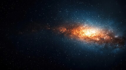 Distant galaxy as soft light cluster, minimalist astronomy theme