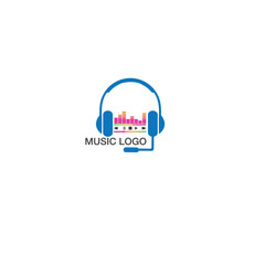 Headphone wave music logo