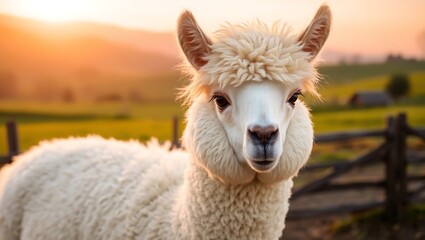 Fototapeta premium white llama portrait