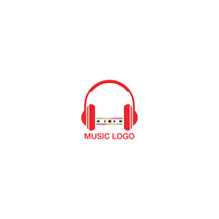 Headphone wave music logo