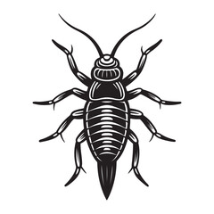 A Close-up Macro Shot of a Silverfish, a Common Household Pest with a Unique Silvery Appearance and Destructive Habits