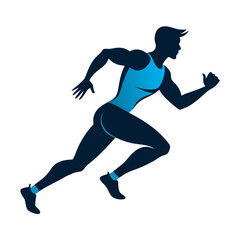 Fototapeta premium silhouette of running man