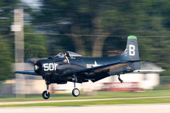 Douglas AD Skyraider in Navy Colors Taking Off