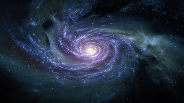 Swirling Light Vortex in a Galaxy with Cosmic Energy and Stars