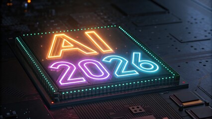 Naklejka premium Ai innovations for new year 2026 exploring the future of computer processor units in technology