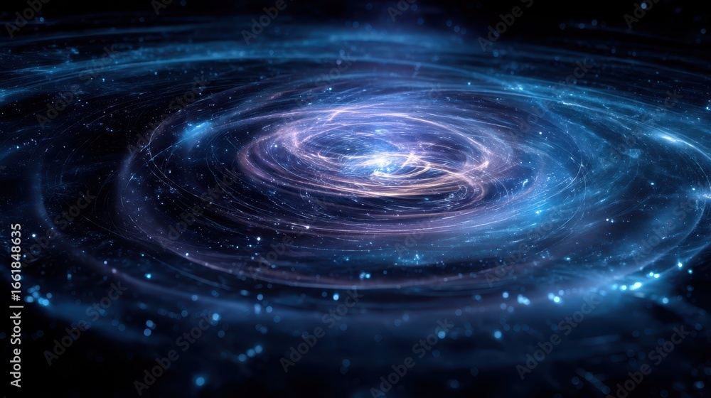 Poster luminous vortex in space creating a time rift effect