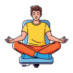 Calm in the Chaos: A person finds inner peace through meditation, seated serenely in the lotus position, surrounded by the comforting ambiance of deep relaxation.