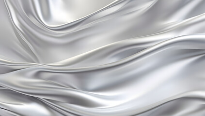 Obraz premium Elegant White and Silver Silk Fabric Drape Texture