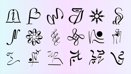 Collection of Abstract Calligraphic Designs