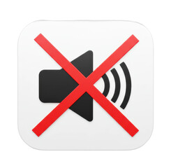 Obraz premium Mute icon indicating silence digital environment stylish viewpoint concept of noise control isolated PNG