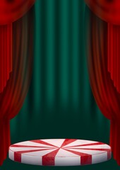 theater stage with red curtains frame circus, show, performance, vintage, border, direction Christmas Hand Drawn Illustration