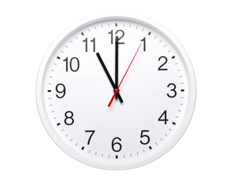 Modern Round Wall Clock with Minimal Design, isolated on transparent background - Powered by Adobe