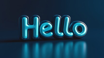 Greeting, Hello: A stylish text graphic showcasing the friendly greeting Hello in a captivating 3D rendering.