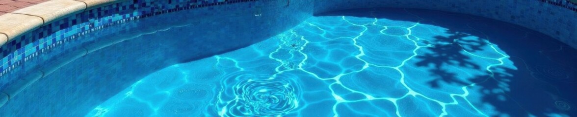 Obraz premium Deep blue, ripped pool liner shows stark contrast, pool pump, aqua, damaged pool