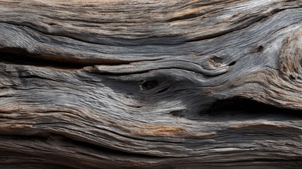 Detailed Texture of Weathered Driftwood with Natural Patterns