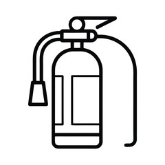 fire extinguisher vector, Line art illustration of a fire extinguisher; safety, preparedness, emergency response icon.